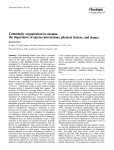 Community organization in streams: the importance of species