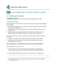 electrons and the structure of atoms