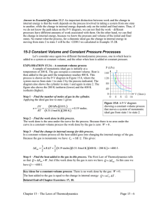 15-3 Constant Volume and Constant Pressure Processes