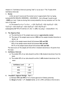 Answers to Confidence Interval