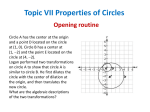 Topic VII Properties of Circles Topic VII Properties of Circles Topic VII