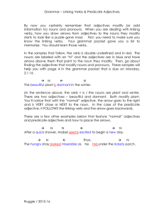 Predicate Adjectives - Sunset Ridge School District 29