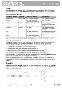 8A food and nutrition