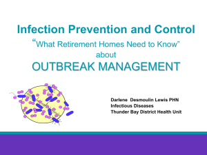 Infection Prevention and Control OUTBREAK MANAGEMENT