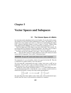 Vector Spaces and Subspaces