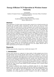 Energy-Efficient TCP Operation in Wireless Sensor Networks