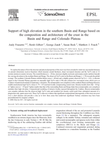 Support of high elevation in the southern Basin and Range based