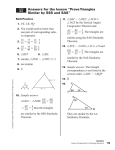 Answers for the lesson “Prove Triangles Similar by SSS and SAS”