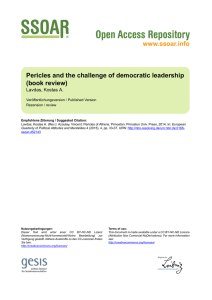 Pericles and the challenge of democratic leadership (book