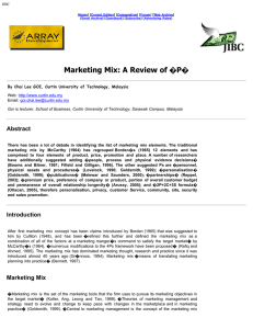 Marketing Mix: A Review of P - The Journal of Internet Banking and