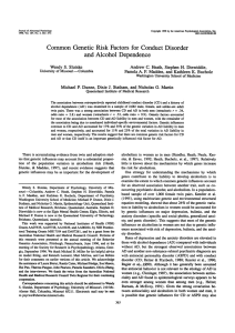 Common Genetic Risk Factors for Conduct Disorder and Alcohol