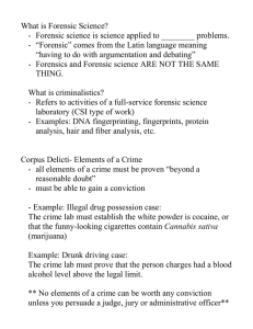 What is Forensic Science? - Forensic science is science applied to