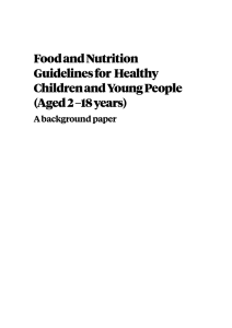 Food and Nutrition Guidelines for Healthy Children and Young People
