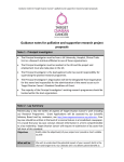 Guidance notes for Target Ovarian Cancer`s Translational Project