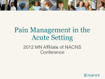 Pain Management in the Acute Setting