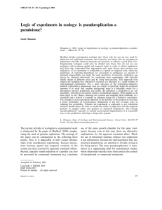 Logic of experiments in ecology: is pseudoreplication a