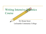 Writing Intensive Statistics Course