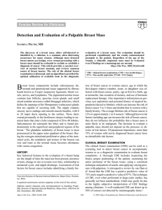 Detection and Evaluation of a Palpable Breast Mass