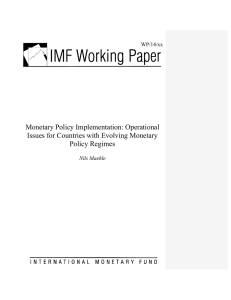 Monetary Policy Implementation: Operational Issues for