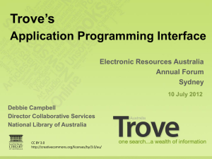 Who is using the Trove API - National Library of Australia