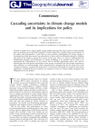 Cascading uncertainty in climate change models and its implications