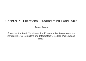 Chapter 7: Functional Programming Languages