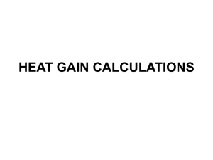 HEAT GAIN CALCULATIONS