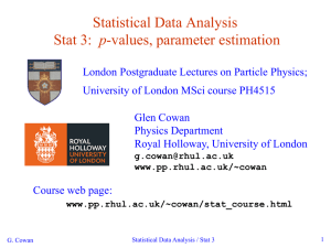 Statistical Data Analysis Stat 3: p