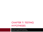 Chapter 7 hypothesis testing