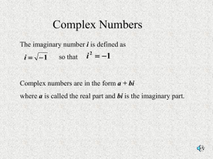 Complex Numbers