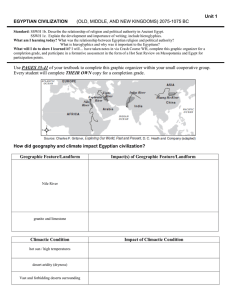 Unit 1 EGYPTIAN CIVILIZATION (OLD, MIDDLE, AND NEW