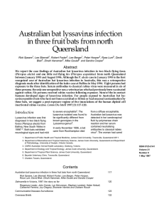 Australian bat lyssavirus infection in three fruit bats from north