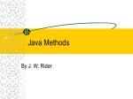 Java Methods - JW Rider Consulting
