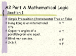 A2 Mathematical Logic