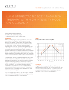 Lung STeReoTacTic Body RadiaTion TheRapy wiTh high inTenSiTy