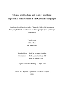 Clausal architecture and subject positions