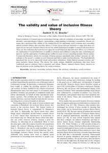 The validity and value of inclusive fitness theory