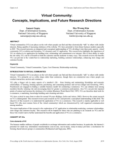 Virtual Community: Concepts, Implications, and Future Research