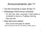 January 11 - University of Utah Physics