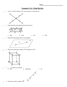 Geometry Ch. 1 Quiz Review