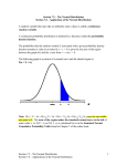 Section 7.5 – The Normal Distribution Section 7.6 – Applications of