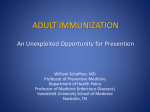 ADULT IMMUNIZATION An Unexploited Opportunity for Prevention