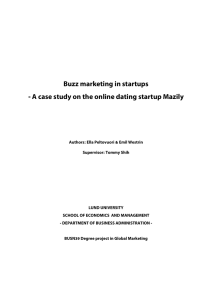 Buzz marketing in startups - Lund University Publications