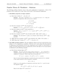 Number Theory II: Worksheet —Solutions