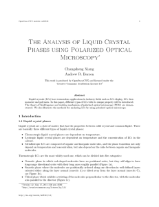 The Analysis of Liquid Crystal Phases using Polarized Optical