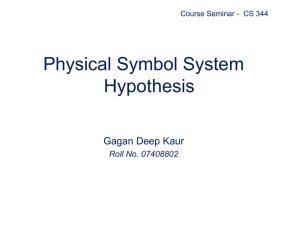 Lecture 28: Physical symbol system