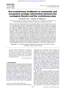 Eco-evolutionary feedbacks in community and ecosystem ecology