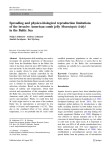Spreading and physico-biological reproduction limitations of the