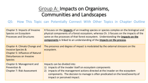 Group A: Impacts on Organisms, Communities and Landscapes