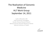 The Realization of Genomic Medicine